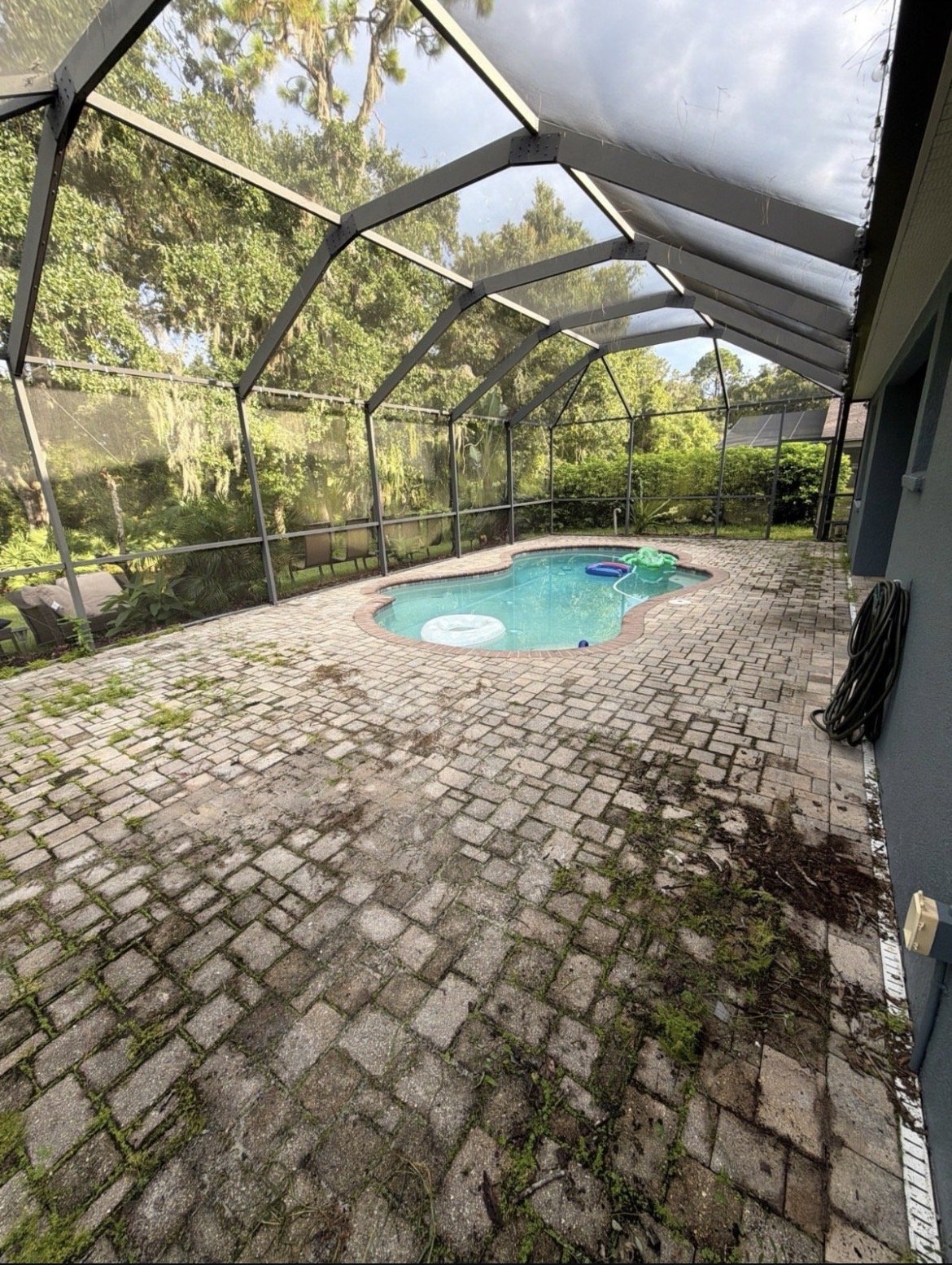 Pure Blue paver restoration before service